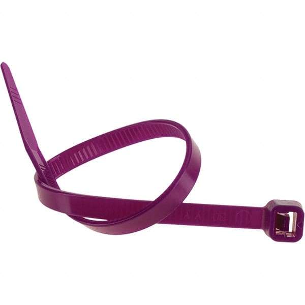 Value Collection - 8" Long Purple Nylon Standard Cable Tie - 50 Lb Tensile Strength, 54mm Max Bundle Diam - A1 Tooling