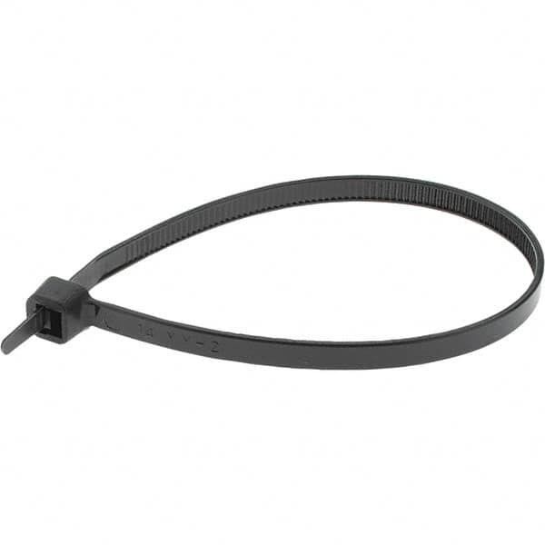 Value Collection - 8" Long Black Nylon Standard Cable Tie - 50 Lb Tensile Strength, 54mm Max Bundle Diam - A1 Tooling