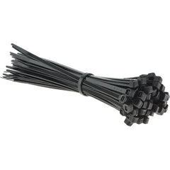 Value Collection - 8" Long Black Nylon Standard Cable Tie - 50 Lb Tensile Strength, 54mm Max Bundle Diam - A1 Tooling