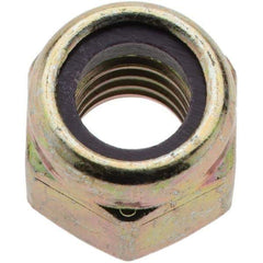 Value Collection - 3/8-16 UNC Grade 8 Hex Lock Nut with Nylon Insert - 9/16" Width Across Flats, 29/64" High, Zinc Yellow Dichromate Finish - A1 Tooling