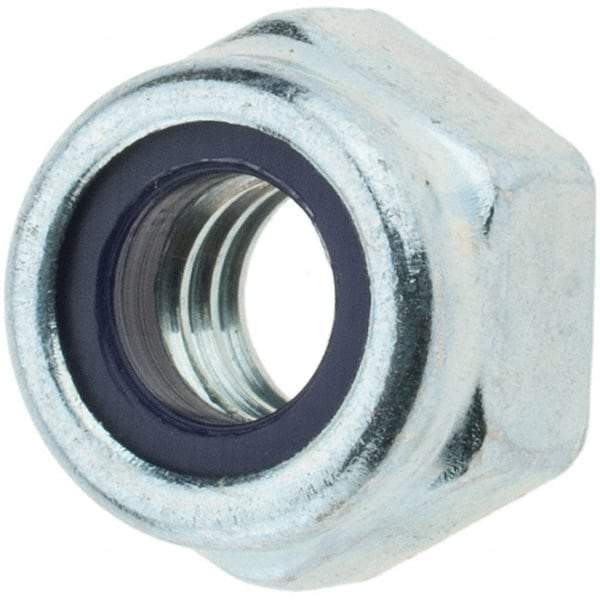 Value Collection - 1/4-20 UNC Grade 2 Hex Lock Nut with Nylon Insert - 7/16" Width Across Flats, 19/64" High, Zinc-Plated Finish - A1 Tooling