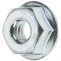 Value Collection - #10-24, 1/2" Flange Diam, Serrated Flange Nut - Grade Grade 2 Steel, Zinc-Plated Finish, 7/32" Flange Height - A1 Tooling