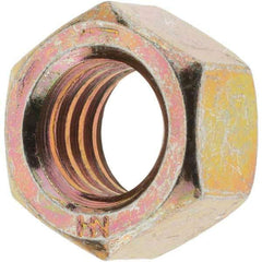 Value Collection - 3/8-16 UNC Steel Right Hand Hex Nut - 9/16" Across Flats, 21/64" High, Zinc Yellow Dichromate Finish - A1 Tooling