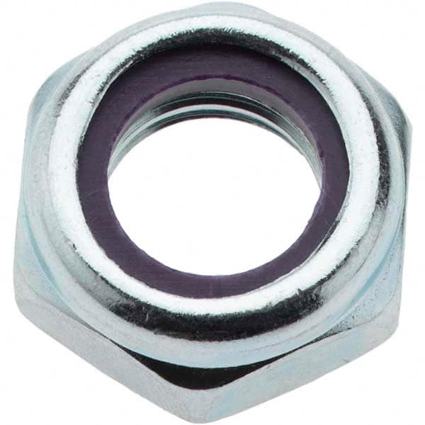 Value Collection - 1/2-13 UNC Grade 2 Hex Jam Lock Nut with Nylon Insert - 3/4" Width Across Flats, 21/64" High, Zinc-Plated Finish - A1 Tooling