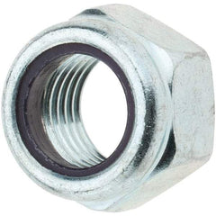 Value Collection - 7/16-20 UNF Grade 2 Hex Lock Nut with Nylon Insert - 11/16" Width Across Flats, 15/32" High, Zinc-Plated Finish - A1 Tooling