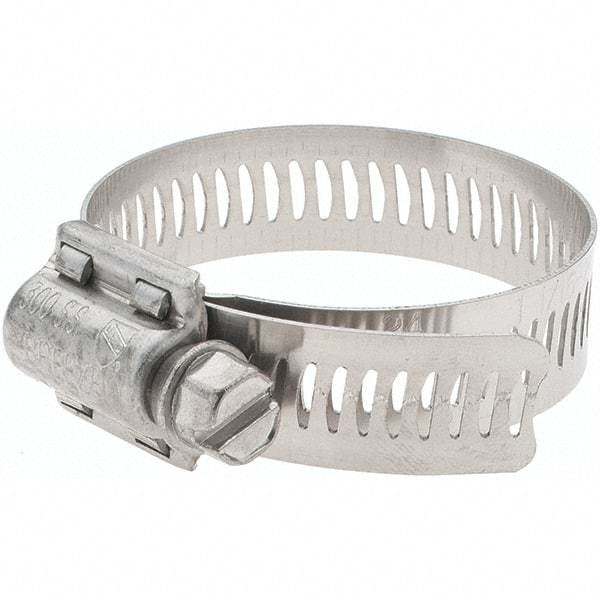 Made in USA - SAE Size 24, 1-1/16 to 2" Diam, Stainless Steel Worm Drive Clamp - 1/2" Wide, Series SAE J1508 Type F - A1 Tooling