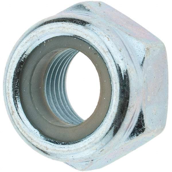 Value Collection - M10x1.00 Metric Fine Grade 8 Hex Lock Nut with Nylon Insert - 10mm High, Zinc-Plated Finish - A1 Tooling