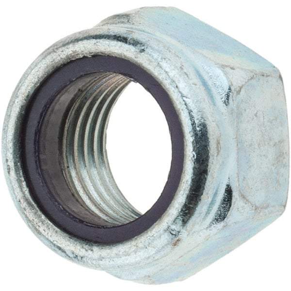 Value Collection - 7/16-20 UNF Grade 2 Hex Lock Nut with Nylon Insert - 11/16" Width Across Flats, 15/32" High, Zinc-Plated Finish - A1 Tooling