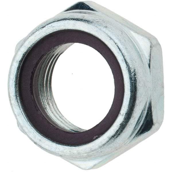 Value Collection - 5/8-18 UNF Grade 2 Hex Jam Lock Nut with Nylon Insert - 15/16" Width Across Flats, 13/32" High, Zinc-Plated Finish - A1 Tooling