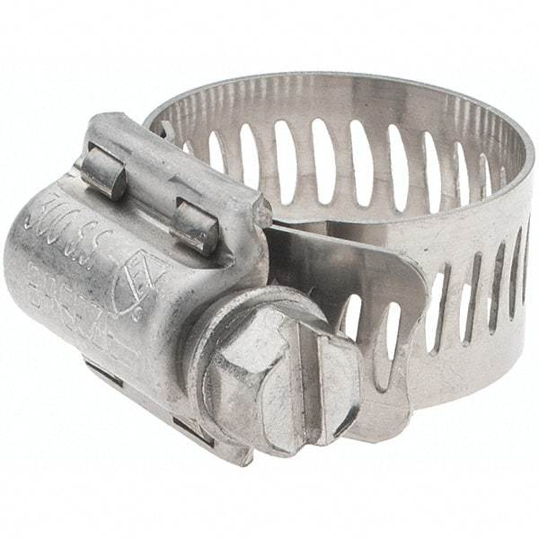 Made in USA - SAE Size 10, 9/16 to 1-1/16" Diam, Stainless Steel Worm Drive Clamp - 1/2" Wide, Series SAE J1508 Type F - A1 Tooling