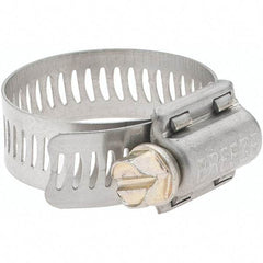 Made in USA - SAE Size 16, 13/16 to 1-1/2" Diam, Stainless Steel Worm Drive Clamp - A1 Tooling