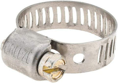 Made in USA - SAE Size 6, 7/16 to 25/32" Diam, Stainless Steel Worm Drive Clamp - A1 Tooling