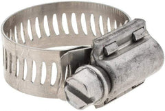 Made in USA - SAE Size 12, 11/16 to 1-1/4" Diam, Stainless Steel Worm Drive Clamp - A1 Tooling