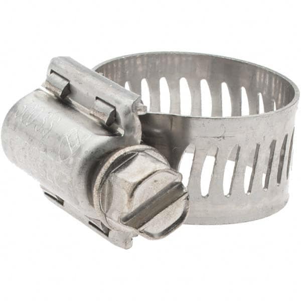 Made in USA - SAE Size 6, 7/16 to 25/32" Diam, Stainless Steel Worm Drive Clamp - 1/2" Wide, Series SAE J1508 Type F - A1 Tooling