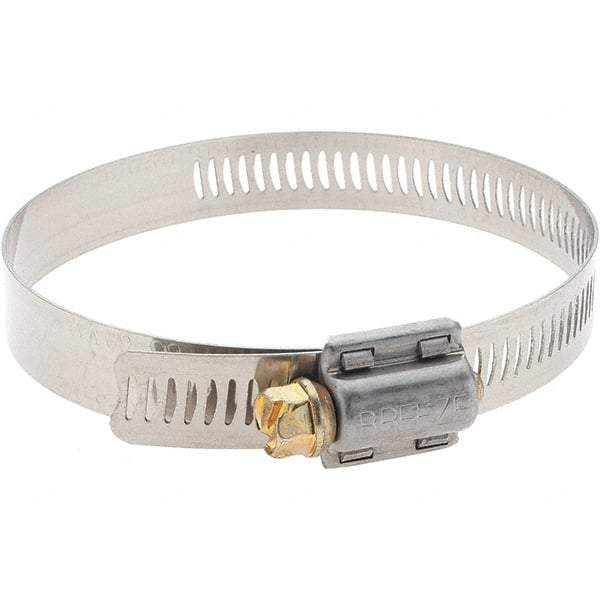 Made in USA - SAE Size 48, 2-9/16 to 3-1/2" Diam, Stainless Steel Worm Drive Clamp - A1 Tooling