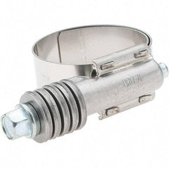 Made in USA - 1 to 1-3/4" Diam, Stainless Steel Auto-Adjustable Worm Drive Clamp - 5/6" Wide - A1 Tooling