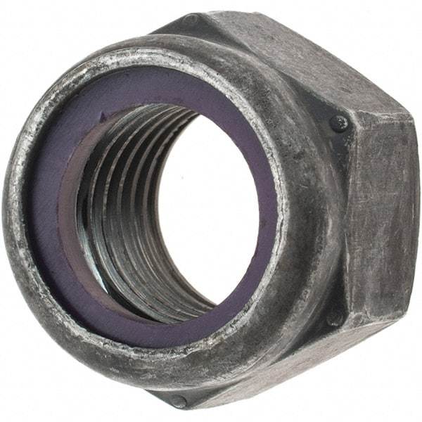 Value Collection - 7/8-9 UNC Grade 8 Hex Lock Nut with Nylon Insert - 1-1/4" Width Across Flats, 63/64" High, Uncoated - A1 Tooling