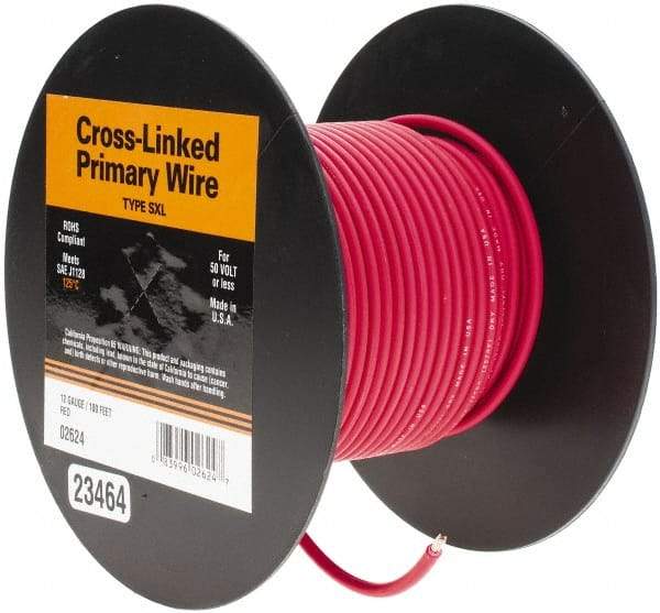 EastPenn - 12 AWG Automotive Cross-Linked Polyethylene Wire - 100' Long, Red - A1 Tooling