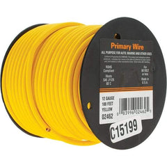 EastPenn - 12 AWG, 100' OAL, Hook Up Wire - Yellow Vinyl Jacket - A1 Tooling