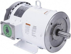 Leeson - 5 Max hp, 1,800 Max RPM, Premium Efficient Electric AC DC Motor - 230/460 V Input, Three Phase, 184TC Frame, C-Face with Base Mount, TEFC Enclosure - A1 Tooling