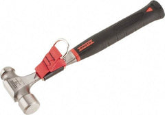 Proto - Steel Tethered Ball Pein Hammer - Steel Handle with Grip, 1-5/16" Face Diam, 12-7/8" OAL - A1 Tooling