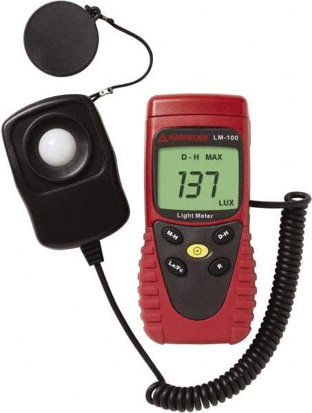 Amprobe - 9 Volt Battery, 20 to 20,000 FC, LCD Display, Silicone Photodiode Light Meter - 5 Accuracy, Compatible with All Visible Light Lighting, Built In Memory - A1 Tooling