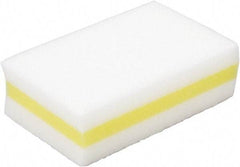 Ability One - 4-1/4" Long x 2.63" Wide x 1.38" Thick Cleansing Pad - Non-Abrasive, Yellow/White - A1 Tooling