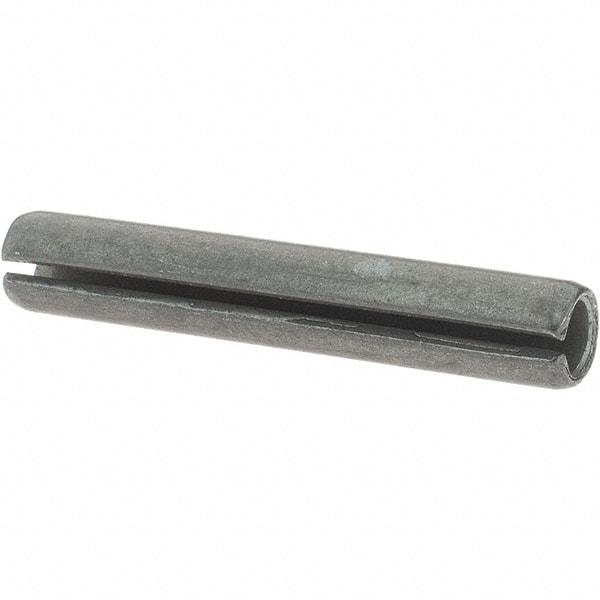 Made in USA - 1/4" Diam x 1-1/2" Long Slotted Spring Pin - Grade 1070-1090 Alloy Steel, Black Oxide Finish - A1 Tooling