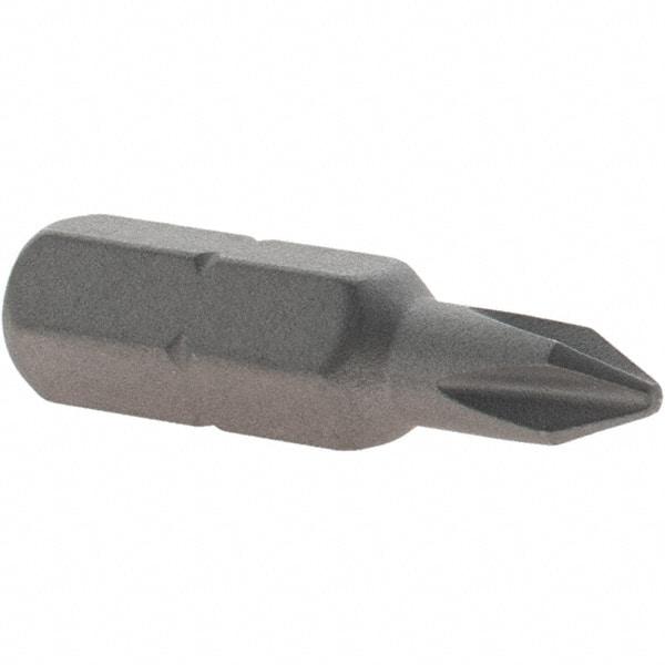 VEGA Industries - #1, Insert Phillips Screwdriver Bit - 1/4" Drive, 1" OAL - A1 Tooling