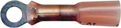 Made in USA - 20-18 AWG Partially Insulated Crimp & Solder Connection Circular Ring Terminal - #8 Stud, Copper Contact - A1 Tooling