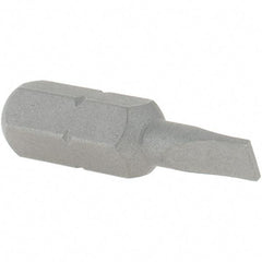 VEGA Industries - 3/16" x 0.034" Blade, 1/4" Drive Slotted Screwdriver Bit - 1" OAL, Insert Bit - A1 Tooling