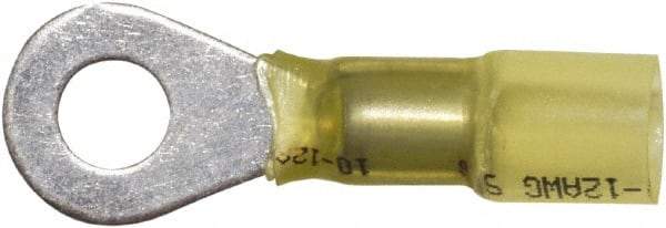 Made in USA - 12-10 AWG Partially Insulated Solder Connection Circular Ring Terminal - 1/4" Stud, Copper Contact - A1 Tooling