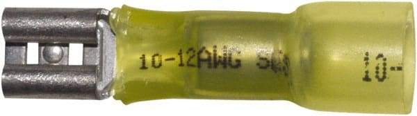 Made in USA - 1/4" Wide, Heat Shrink & Polyolefin Insulation, Female Tab Terminal - Solder Connection, 12 to 10 AWG Compatible - A1 Tooling