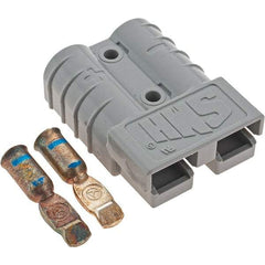 Made in USA - 6 AWG, 600 V, 50 A, Silver-Plated Copper Battery Connector - Gray - A1 Tooling