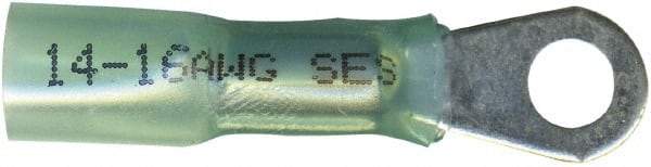 Made in USA - 16-14 AWG Partially Insulated Solder Connection Ring Terminal - #8 Stud, Copper Contact - A1 Tooling