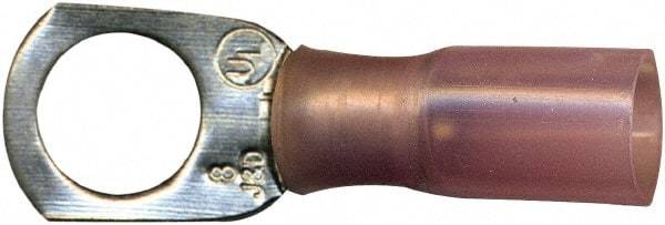 Value Collection - 8 AWG Partially Insulated Crimp Connection D Shaped Ring Terminal - 3/8" Stud, Copper Contact - A1 Tooling