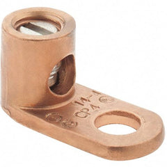 Made in USA - 14-4 AWG Noninsulated Crimp Connection Square Ring Terminal - 1/4" Stud, 1-3/32" OAL x 17/32" Wide, Copper Alloy Contact - A1 Tooling