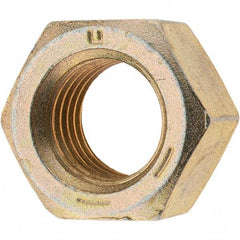 Made in USA - 1-8 UNC Steel Right Hand Hex Nut - 1-1/2" Across Flats, 0.8594" High, Zinc Yellow Dichromate Finish - A1 Tooling