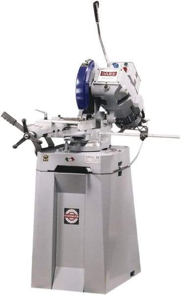 Dake - 2 Cutting Speeds, 14" Blade Diam, Cold Saw - 22 & 88 RPM Blade Speed, Floor Machine, 3 Phase, Compatible with Ferrous/Non-Ferrous Material - A1 Tooling