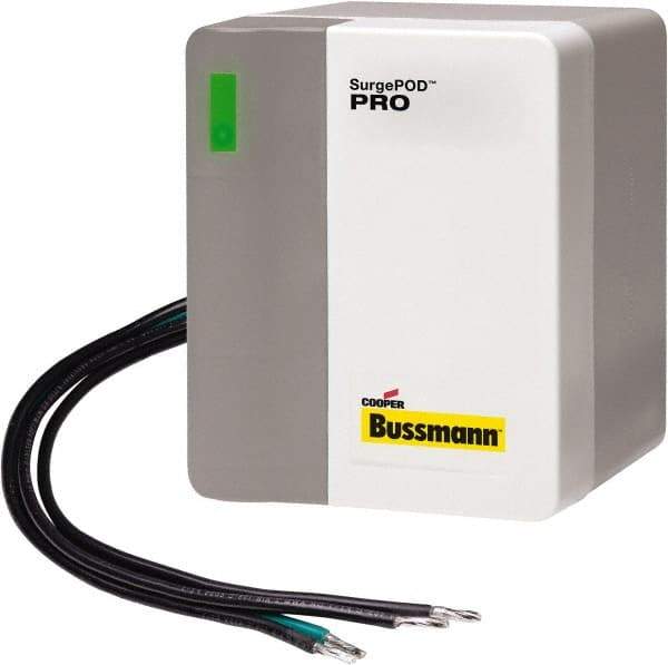 Cooper Bussmann - 3 Pole, 3 Phase, 10 kA Nominal Current, 4-1/8 Inch Long x 3-3/8 Inch Wide x 4-1/16 Inch Deep, Hardwired Surge Protector - Panel Mount, 4X, 200 kA Short Circuit Current, 240 V, 320 VAC Operating Voltage, 40 kA Surge Protection - A1 Tooling