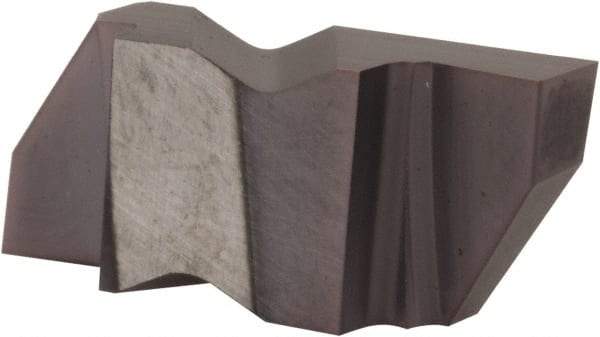 Tool-Flo - 0.375FLG CB Grade AC3, 0.078" Cutting Width Carbide Grooving Insert - 0.12" Max Depth of Cut, Right Hand, .005 to .010" Corner Radius, AlTiN Finish - A1 Tooling