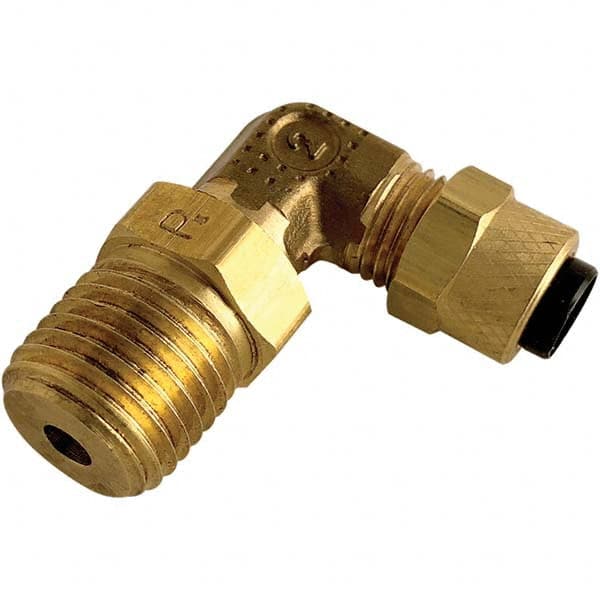 Parker - 3/8" Tube OD x 1/4 Thread Brass Compression Tube Swivel Elbow - A1 Tooling