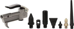 Value Collection - 8 Piece Aluminum Body Air Gun Kit - 1/4 NPT Inlet, 150 Max psi, Aluminum Hose - A1 Tooling