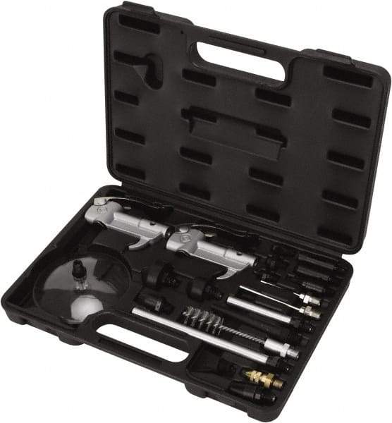 Value Collection - 21 Piece Aluminum Body Air Gun Kit - 1/4 NPT Inlet, 150 Max psi, Aluminum Hose - A1 Tooling