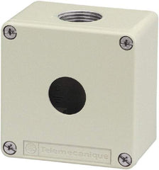 Schneider Electric - 1 Hole, 1.58 Inch Hole Diameter, Zinc Alloy Pushbutton Switch Enclosure - 3.15 Inch High x 3.15 Inch Wide x 2.03 Inch Deep, 4, 13 NEMA Rated - A1 Tooling