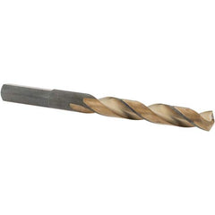 Made in USA - 3/8" High Speed Steel, 135° Point, Round with Flats Shank Maintenance Drill Bit - A1 Tooling