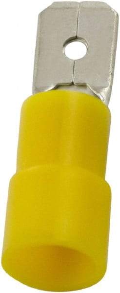 Value Collection - 12 to 10 AWG, PC, Partially Insulated, Male Wire Disconnect - 1/4" Wide Tab, Yellow, cUL Listed, RoHS Compliant, UL Listed - A1 Tooling