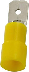 Value Collection - 12 to 10 AWG, PC, Partially Insulated, Male Wire Disconnect - 1/4" Wide Tab, Yellow, cUL Listed, RoHS Compliant, UL Listed - A1 Tooling