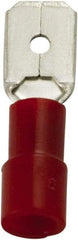 Value Collection - 22 to 16 AWG, PC, Partially Insulated, Male Wire Disconnect - 1/4" Wide Tab, Red, cUL Listed, RoHS Compliant, UL Listed - A1 Tooling