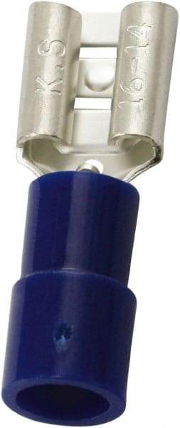 Value Collection - 16 to 14 AWG, PC, Partially Insulated, Female Wire Disconnect - 1/4" Wide Tab, Blue, cUL Listed, RoHS Compliant, UL Listed - A1 Tooling